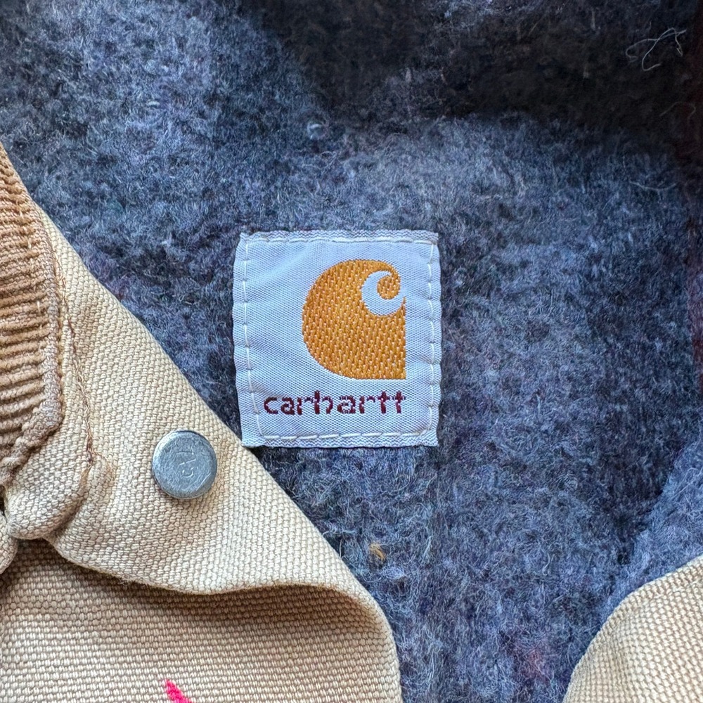 Vintage 1989 Carhartt 100 Year Anniversary Blanket Lined Trucker Jacket Size 42 - Picture 4 of 10